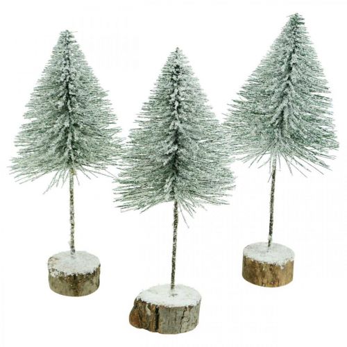 Floristik24 Dekorative grantrær, vinterpynt, juletre, advent H30 / 32cm Ø13,5cm sett med 3 stk.