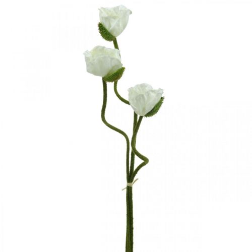 gjenstander Kunstig blomst Kunstig valmue maisrose hvit L55/60/70 cm Sett med 3