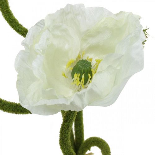 gjenstander Kunstig blomst Kunstig valmue maisrose hvit L55/60/70 cm Sett med 3