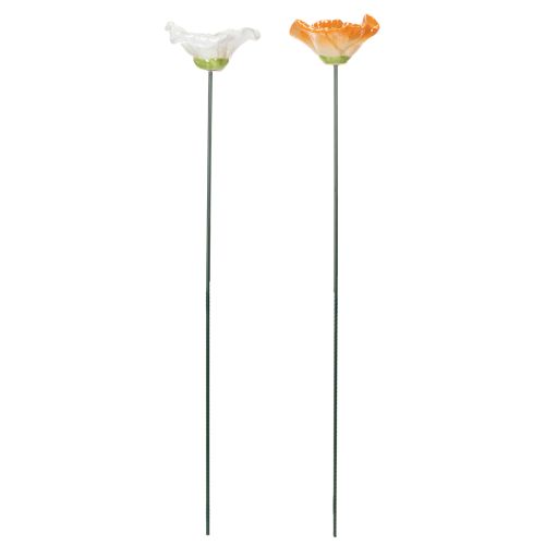 gjenstander Keramiske valmueskulpturer, blomster i kunstnerisk design for hagen, 52 cm, 2 stk.