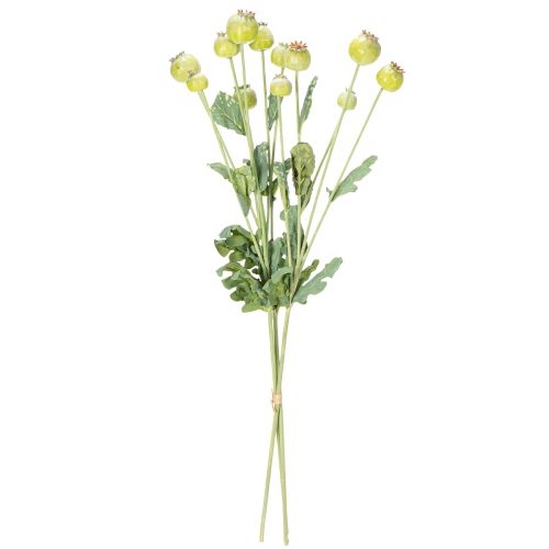 gjenstander Kunstig valmuepyntbunke, realistiske blomster til hjemmetilbehør, 61 cm, 3 stk.