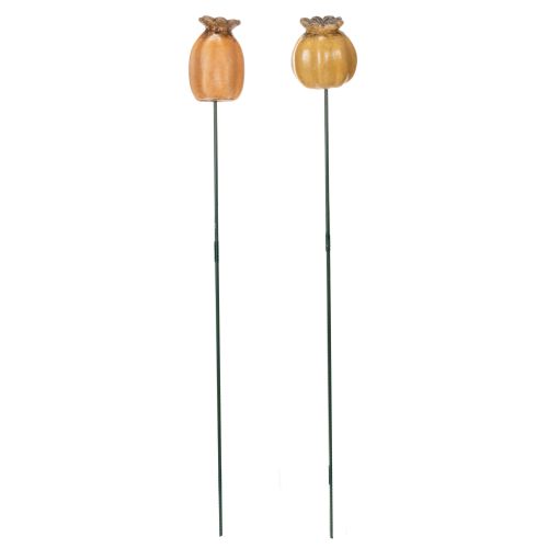 gjenstander Valmuefrøkapsel til hagepinne - dekorativt høydepunkt for hagedekorasjon og gjør-det-selv-prosjekter - 41 cm, 4 stk.