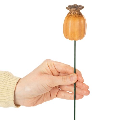 gjenstander Valmuefrøkapsel til hagepinne - dekorativt høydepunkt for hagedekorasjon og gjør-det-selv-prosjekter - 41 cm, 4 stk.