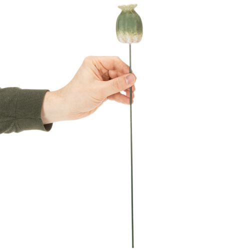 gjenstander Dekorativ stav av valmuefrøkapsel for sesongmessig hageeleganse eller balkonghøydepunkter, 41 cm, 4 stk.