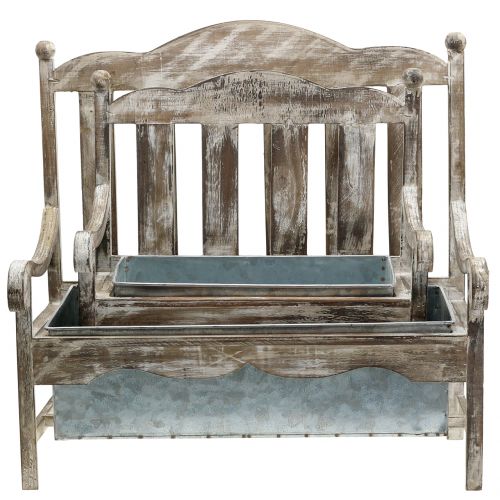 Floristik24 Trebenk for planting av natur, sink H40cm, sett med 2