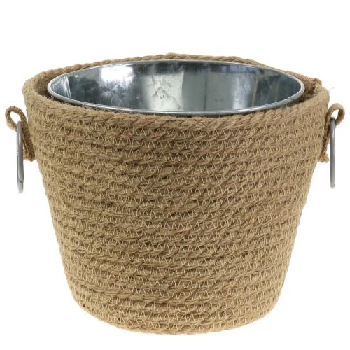 Floristik24 Sinkgryte med jute cachepot Ø18cm H15cm