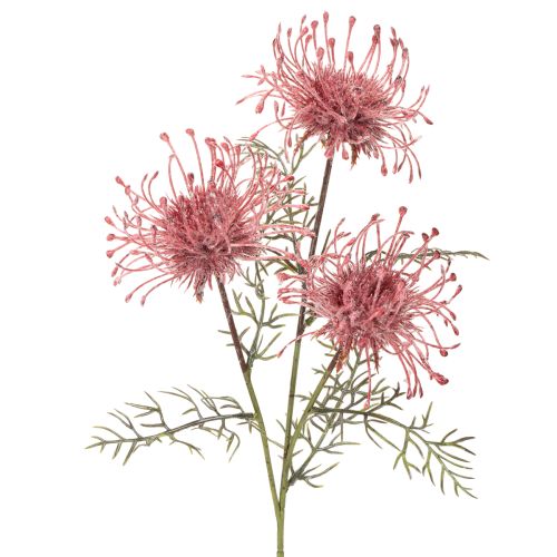 Kunstig blomst nålepute protea blomstrende gren 65 cm 3 stk