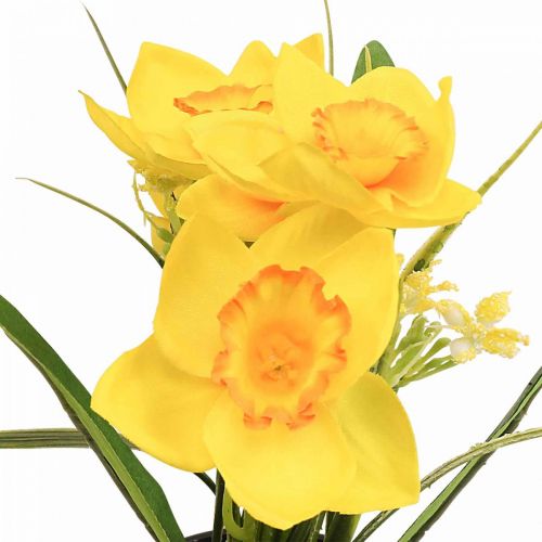 Floristik24 Påskelilje i potte påskelilje gul kunstblomst H21cm