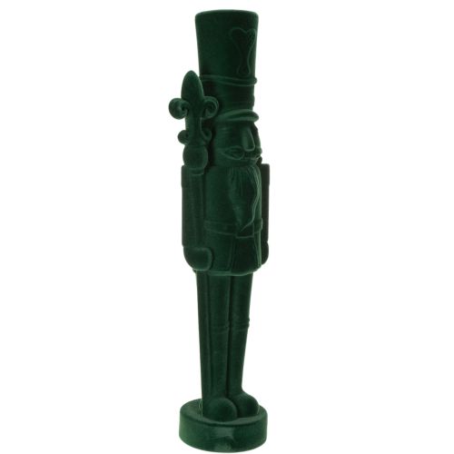 Nøtteknekkerfigur, stående, juledekorasjon, flokket, 77 cm