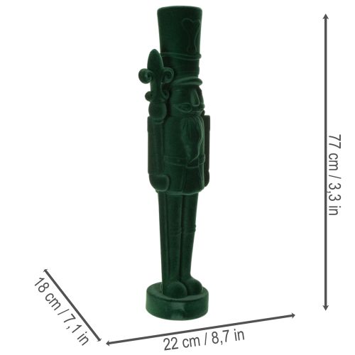 Nøtteknekkerfigur, stående, juledekorasjon, flokket, 77 cm | Floristik24.no