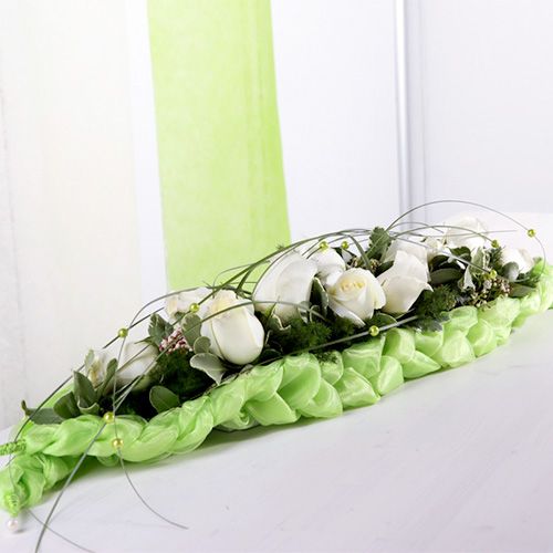 Blomsterskum murstein borddekorasjon grønn 22cm x 7cm x 5cm 10stk