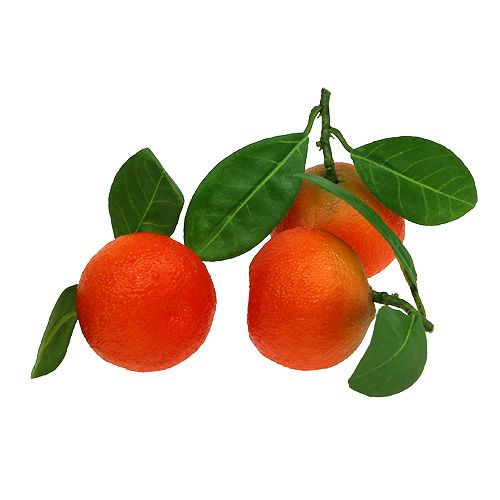 Floristik24 Oransje mini med blad 5cm 8stk