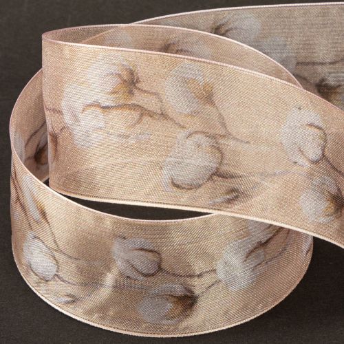 gjenstander Organzabånd bomullsblomster dekorativt bånd rosa 40mm 15m