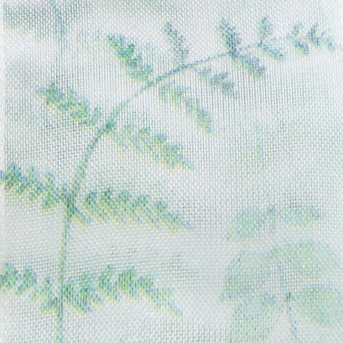 gjenstander Organzabånd, chiffonbånd, bladrike grener, grønn, 40 mm, 15 m