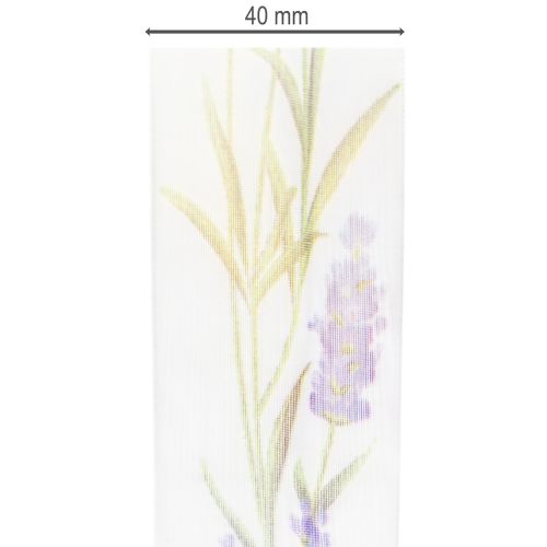 gjenstander Organzabånd, chiffonbånd, dekorativt bånd, lavendel, 40 mm, 20 m