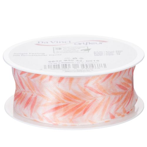 gjenstander Organzabånd, chiffonbånd, jungeloransje, 40 mm, 15 m
