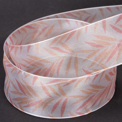 gjenstander Organzabånd, chiffonbånd, jungeloransje, 40 mm, 15 m