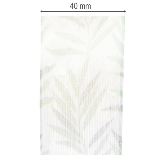 gjenstander Organzabånd, chiffonbånd, grønt plantebånd, 40 mm x 15 m