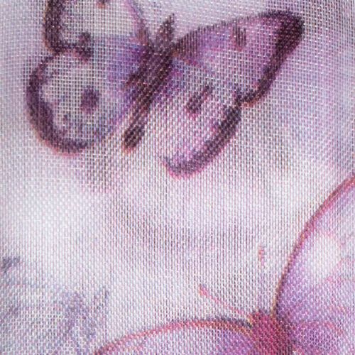 gjenstander Organzabånd, chiffonbånd, sommerfugler, lilla, 40 mm, 18 m