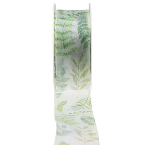 Floristik24 Organza bånd chiffon bånd grønne blad ranker 40mm 15m