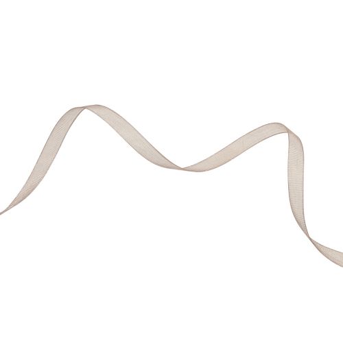 gjenstander Organza bånd gavebånd beige bånd vevd kant taupe 6mm 50m