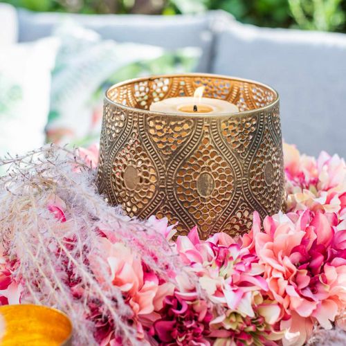 Floristik24 Orientalsk lanternesett, metalllykt, gyllen lysdekor, rustikk Ø25/19/14cm H23,5/17/12,5cm