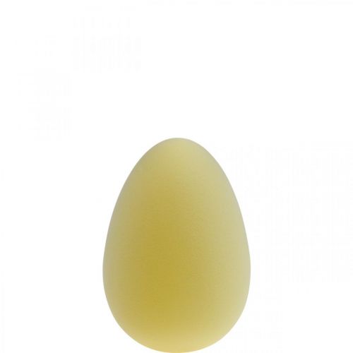 Floristik24 Påskeegg dekorasjon egg lys gul plast flokket 20cm
