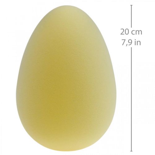 gjenstander Påskeegg dekorasjon egg lys gul plast flokket 20cm