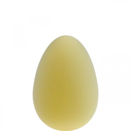 Floristik24 Påskeegg dekorasjon egg plast lys gul flokket 25cm