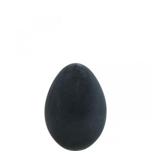Påskeegg dekorasjon egg svart plast flokket 20cm