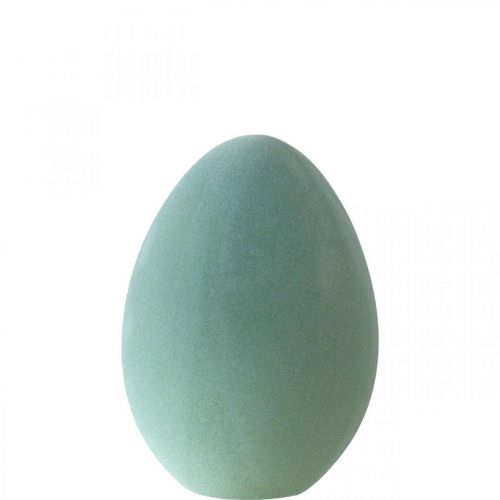 Floristik24 Påskeegg plast grågrønn deco egggrønn flokket 25cm