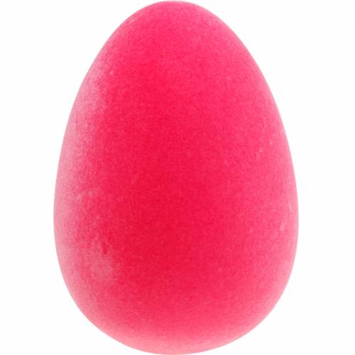 Floristik24 Påskeegg rosa H25cm egg flokket påskepynt eggdekor
