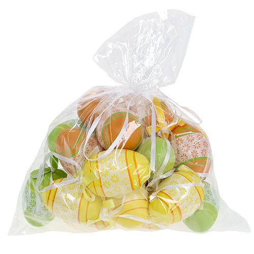 Floristik24 Påskeegg til oppheng blande assorterte farger 6cm 18 stk