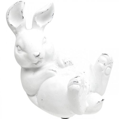 Floristik24 Påskehare vintage look kanin liggende hvit keramikk 12,5×8×14cm