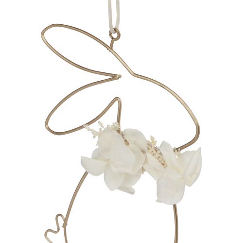 Floristik24 Påskeharer til oppheng av metallblomster gull 10×14,5cm 4 stk