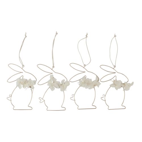 Floristik24 Påskeharer til oppheng av metallblomster gull 10×14,5cm 4 stk