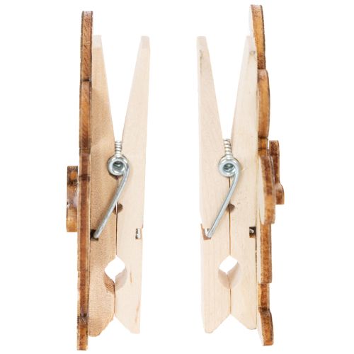 gjenstander Dekorklemmer til påskehare, rosa og hvite tredekorasjoner til påske, 7,5 cm, 4 stk.