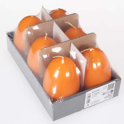 gjenstander Eggformet lys til påskedekorasjon, perfekt påskestemning i huset, 9 cm, 20 timer, 6 stk.