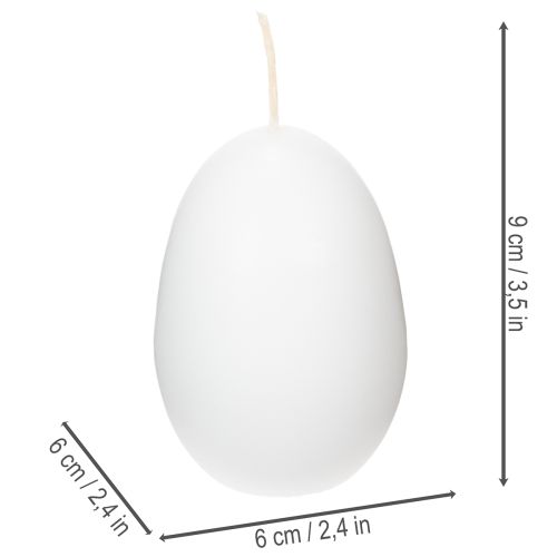 gjenstander Påskelys, eggformede, spesielle lys til påske, hvite, 9 cm, 6 stk.