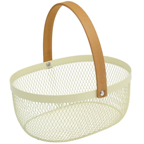 Floristik24 Påskekurv laget av metallkrem 23,5 cm x 18 cm x 10 cm