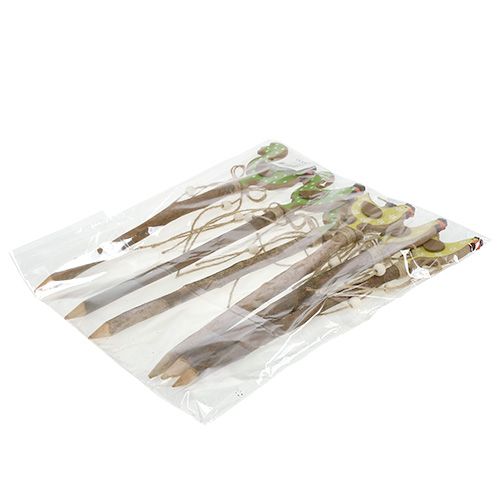 Floristik24 Påskeplugg kylling gul, grønn 8cm L36cm 6stk