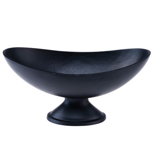 Oval skål svart metallbase støpt utseende 30x16x14,5cm