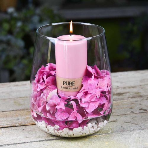gjenstander PURE søylelys 130/70 Rosa dekorativt lys bærekraftig naturlig voks