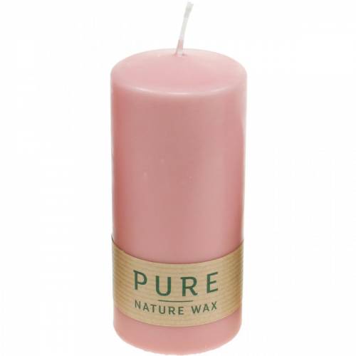PURE søylelys 130/60 dekorativt lys rosa naturlig voks