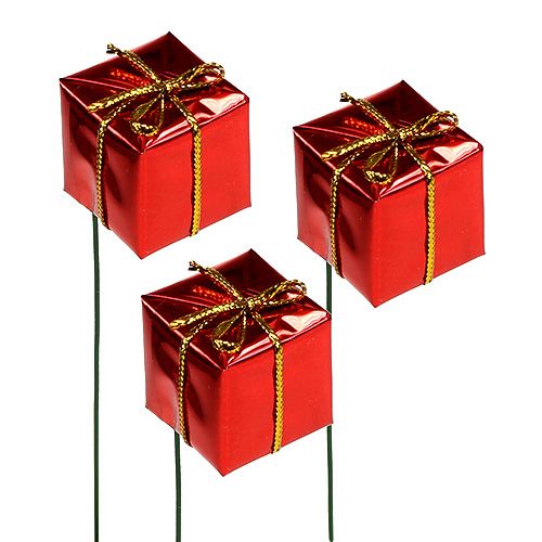 Floristik24 Pakke på wire 2,5 cm rød 60 stk