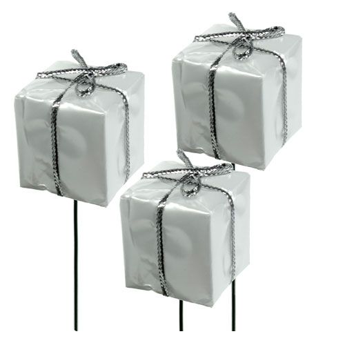 Floristik24 Dekorativ pakkeplugg hvit 2,5cm 60stk