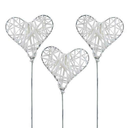 Floristik24 Papirhjerte på tråd 5cm hvit 36stk