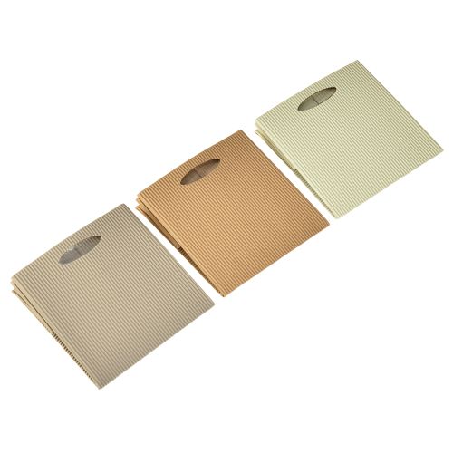 gjenstander Papirpose 12 cm brun krembeige gavepose 6 stk.