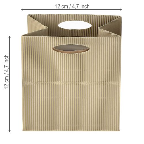 gjenstander Papirpose 12 cm brun krembeige gavepose 6 stk.