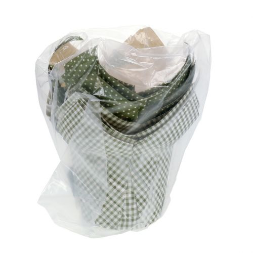 Floristik24 Papirgryte med mønster grønn-hvit Ø9,5cm 12 stk